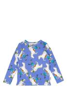 The Horse Shirt Tops T-shirts Long-sleeved T-Skjorte Blue Pippi Langstrømpe