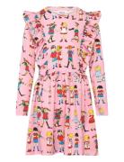 Pippi M Vänner Klänning Dresses & Skirts Dresses Casual Dresses Long-sleeved Casual Dresses Pink Pippi Langstrømpe