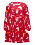 Regndag Velourklänning Dresses & Skirts Dresses Casual Dresses Long-sleeved Casual Dresses Red MUMIN