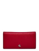 Crosshatch Leather Slim Wallet Bags Card Holders & Wallets Wallets Red Lauren Ralph Lauren