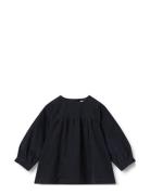 Dress L/S Elvira Dresses & Skirts Dresses Casual Dresses Long-sleeved Casual Dresses Navy Wheat