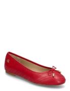 Jayna Stitched Leather Flat Ballerinasko Ballerinaer Red Lauren Ralph Lauren