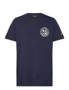 Football Logo T-Shirt Tops T-Kortærmet Skjorte Navy Lyle & Scott