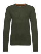 Jjpannel Knit Crew Neck Aw24 Jnr Tops Knitwear Pullovers Green Jack & J S