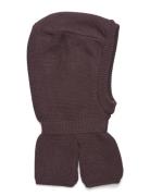 Balaclava - Wool W. Windstop Accessories Headwear Balaclava Purple Color Kids