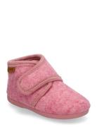 Slippers Wool Velcro Slippers Hjemmesko Pink En Fant