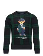 Plaid Polo Bear Fleece Sweatshirt Tops Sweatshirts & Hoodies Sweatshirts Navy Ralph Lauren Kids