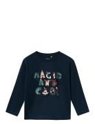 Nmmrcandy Nreg Ls Top Box Tops T-shirts Long-sleeved T-Skjorte Navy Name It