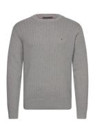 Herringb Structure C Nk Tops Knitwear Round Necks Grey Tommy Hilfiger