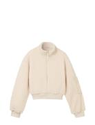 Cozy Teddy Sweat Jacket Outerwear Fleece Outerwear Fleece Jackets Cream Tom Tailor