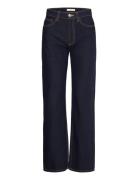 High Waist Straight Jeans Bottoms Jeans Straight-regular Navy Mango