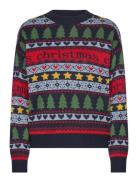 Vmhappy Frostlight Ls O-Neck Pull. Xmas Tops Knitwear Jumpers Navy Vero Moda