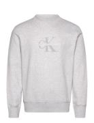 Chenille Monologo Crew Neck Tops Sweatshirts & Hoodies Sweatshirts Grey Calvin Klein Jeans