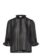 Karson Blouse Tops Blouses Long-sleeved Black Noella