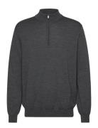 100% Merino Wool Sweater With Zip-Neck Tops Knitwear Half Zip Jumpers Grey Mango