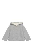 Cardigan With Stitched Sheepskin Lining Tops Knitwear Cardigans Grey Mango