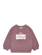 Embroidered Message Sweatshirt Tops Sweatshirts & Hoodies Sweatshirts Pink Mango