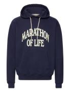 Marathon Regular Navy Hoodie Tops Sweatshirts & Hoodies Hoodies Navy Pompeii