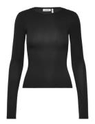 Slim Fitted Long Sleeve Tops T-shirts & Tops Long-sleeved Black Weekday