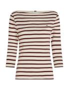 Slim Cody Boat-Nk 3/4Slv Tops T-shirts & Tops Long-sleeved Burgundy Tommy Hilfiger