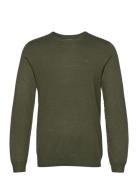 Melange Round Neck Knit Tops Knitwear Round Necks Khaki Green Lindbergh