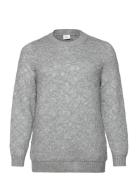 Caralba L/S Glitter O-Neck Knt Tops Knitwear Jumpers Grey ONLY Carmakoma