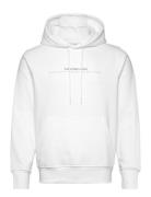 Minimal Logo Hoodie Tops Sweatshirts & Hoodies Hoodies White Calvin Klein Jeans