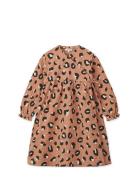 Cleo Printed Dress Dresses & Skirts Dresses Casual Dresses Long-sleeved Casual Dresses Brown Liewood