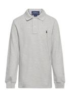 Cotton Mesh Long-Sleeve Polo Shirt Tops T-shirts Polo Shirts Long-sleeved Polo Shirts Grey Ralph Lauren Kids