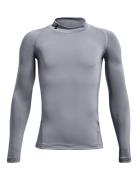 Ua Hg Armour Mock Ls Sport T-shirts Long-sleeved T-Skjorte Grey Under Armour