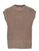 Ann Knit Vest Tops Vests Brown Grunt