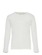 Top L S Basic Rib Tops T-shirts Long-sleeved T-Skjorte White Lindex