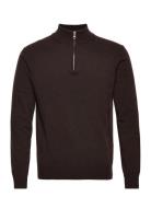 Patton Half Zip Designers Knitwear Half Zip Jumpers Brown Oscar Jacobson