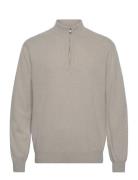 Patton Half Zip Designers Knitwear Half Zip Jumpers Beige Oscar Jacobson