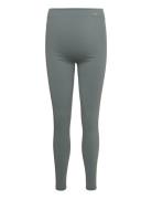 Maternity Ribbed Seamless Tights Sport Running-training Tights Green Aim´n