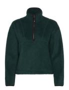 Pile Half Zip Tops Sweatshirts & Hoodies Fleeces & Midlayers Green Casall