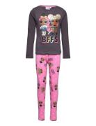 Set 2P Ts + Legging Sets Sets With Long-sleeved T-shirt Multi/patterned L.O.L