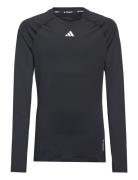 Aeroready Techfit Long-Sleeve Top Kids Sport T-shirts Long-sleeved T-Skjorte Black Adidas Sportswear