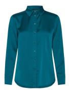 Classic Fit Satin Charmeuse Shirt Designers Shirts Long-sleeved Blue Lauren Ralph Lauren