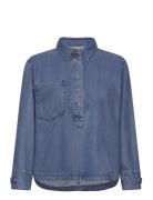 Srlila Blouse Tops Shirts Denim Shirts Blue Soft Rebels