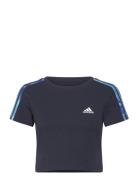 W 3S Baby T Sport Crop Tops Short-sleeved Crop Tops Navy Adidas Sportswear