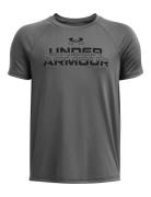 Ua Tech Split Wordmark Ss Sport Men Sports Clothes Sport Tops Sport T-Skjorte Grey Under Armour