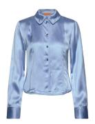 Shane, 1921 Heavy Satin Designers Shirts Long-sleeved Blue STINE GOYA