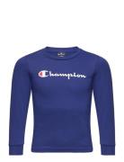 Long Sleeve T-Shirt Sport T-shirts Long-sleeved T-Skjorte Blue Champion