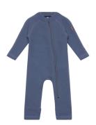 Wool Baby Suit Outerwear Fleece Outerwear Fleece Coveralls Blue Mikk-line