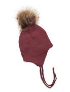 Hat W. Detachable Fake Fur Accessories Headwear Hats Winter Hats Red Minymo