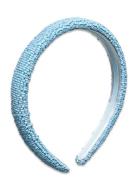 Solid Slim Beaded Hairbrace Accessories Hair Accessories Hair Band Blue Becksöndergaard