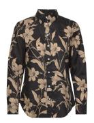 Floral Linen Shirt Designers Shirts Long-sleeved Black Lauren Ralph Lauren