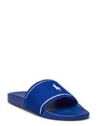 Signature Pony Terry Slide Shoes Summer Shoes Sandals Pool Sliders Blue Polo Ralph Lauren