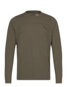 M Seasons Drycell Ls Tee Sport Men Sport Clothing Sport Tops Sport Long Sleeved Tops Khaki Green PUMA